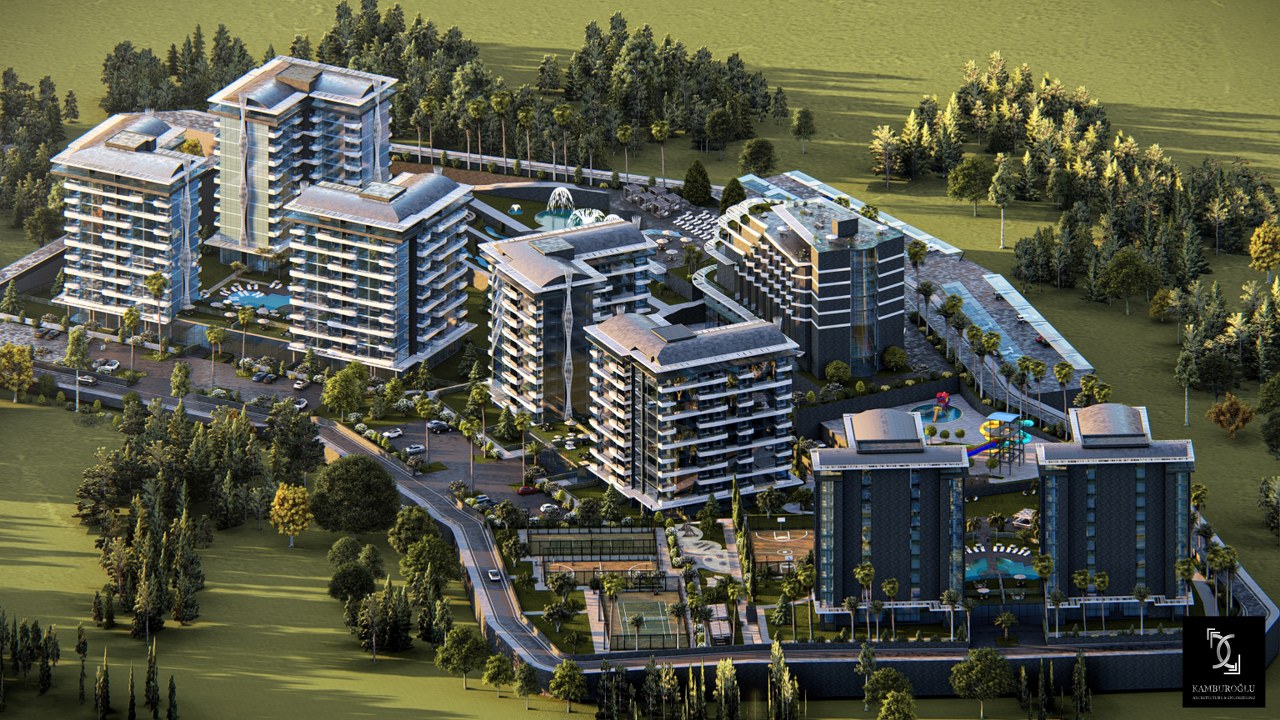 Nytt stort projekt av ett bostadskomplex i Alanya